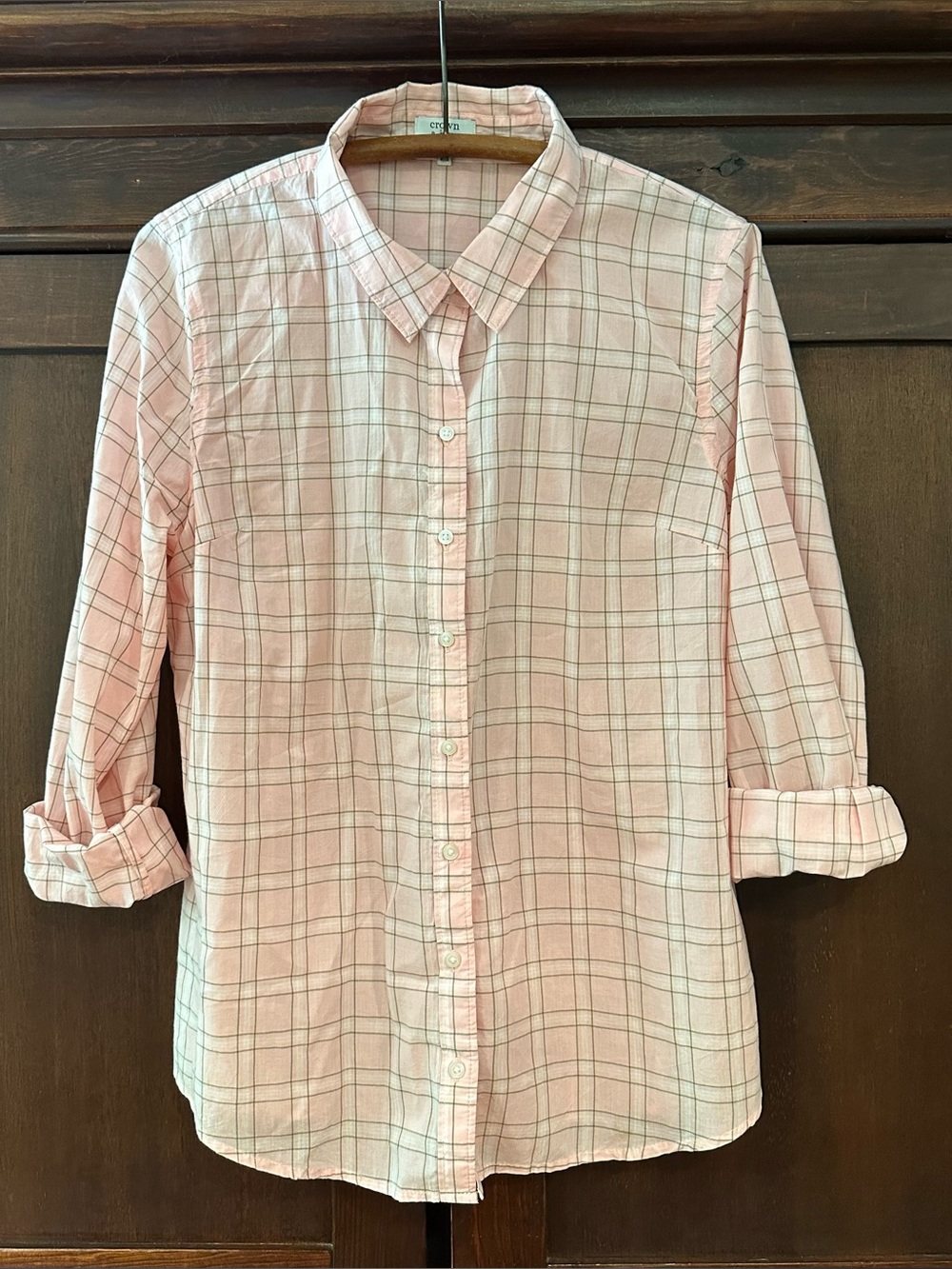 Crown & Ivy • pink button down shirt • top
